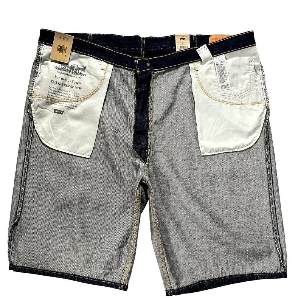 Levis 469 Mens Denim Shorts Size 46 Dark Blue Loose‎ Fit Casual & Stylish